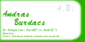 andras burdacs business card